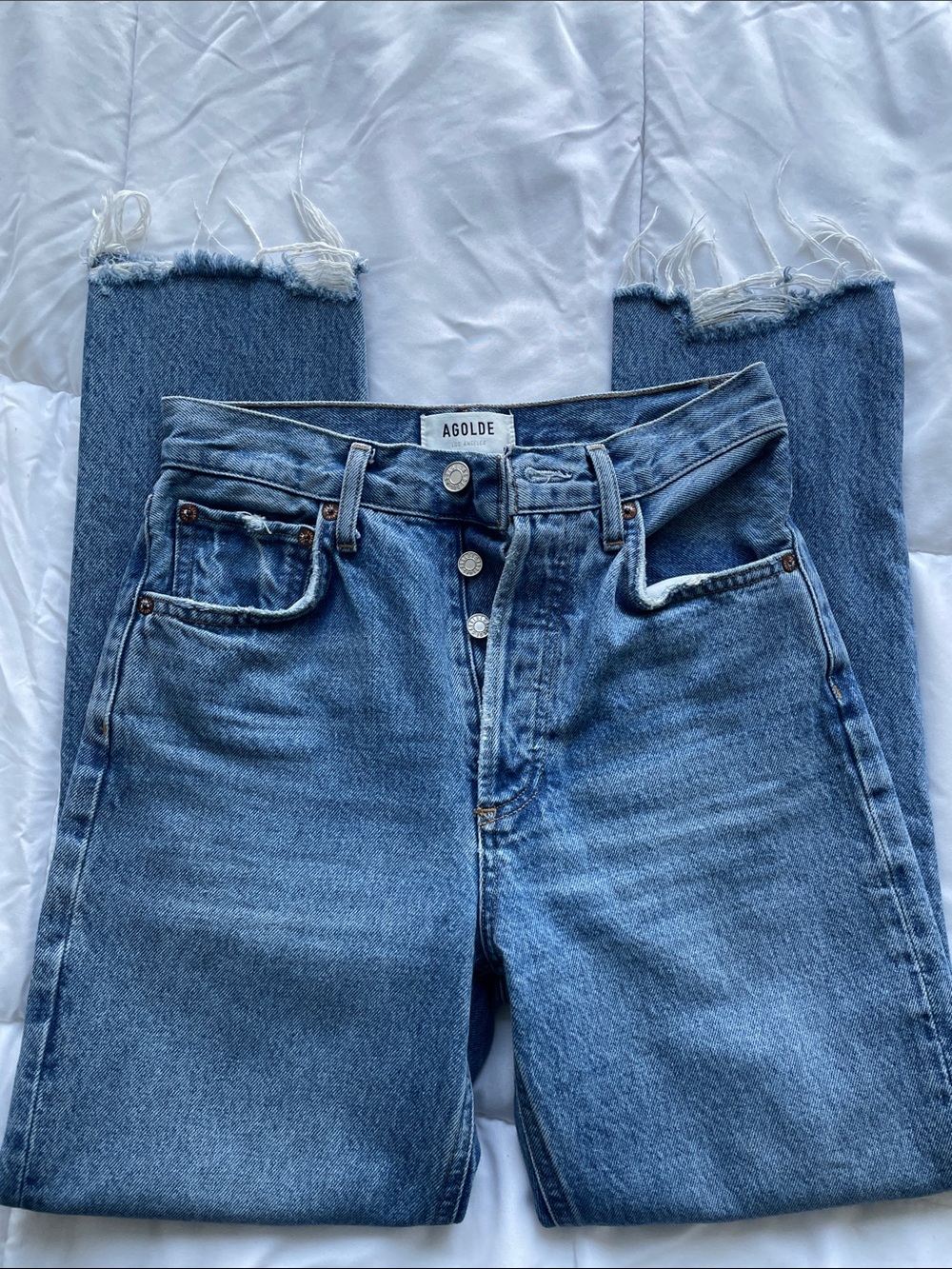 Agolde Riley Blue Denim Jeans